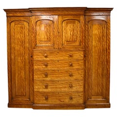 Used Victorian Satin Birch Wardrobe