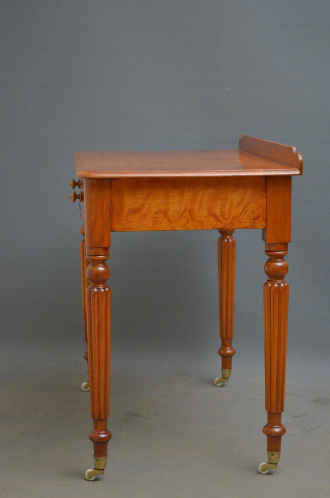 Victorian Satin Birch Writing Table For Sale 5