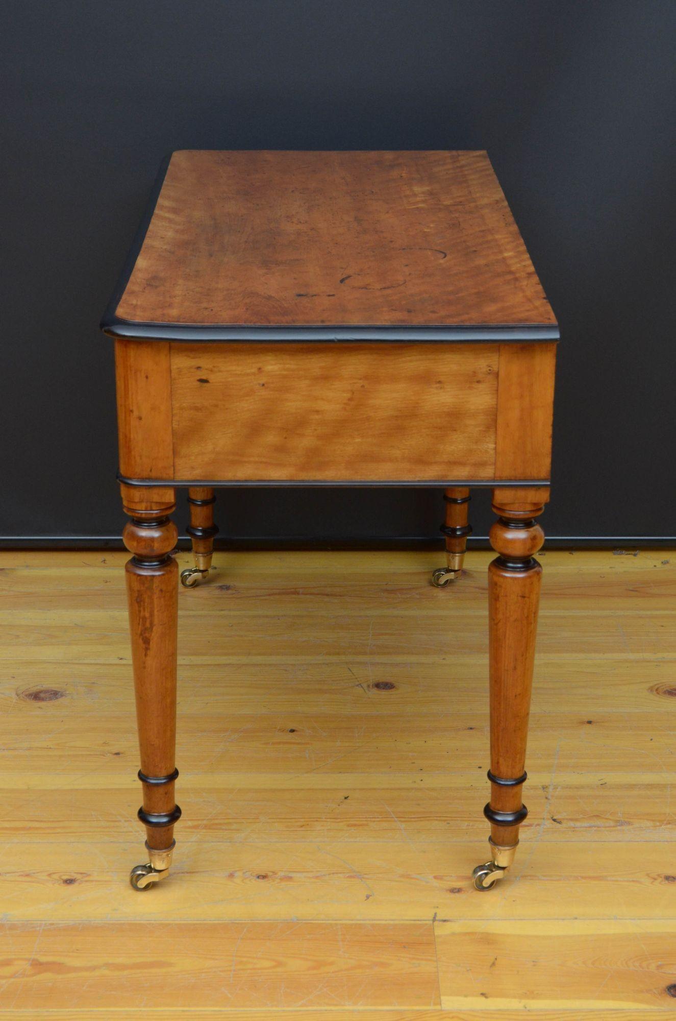 Victorian Satin Birch Writing Table For Sale 8