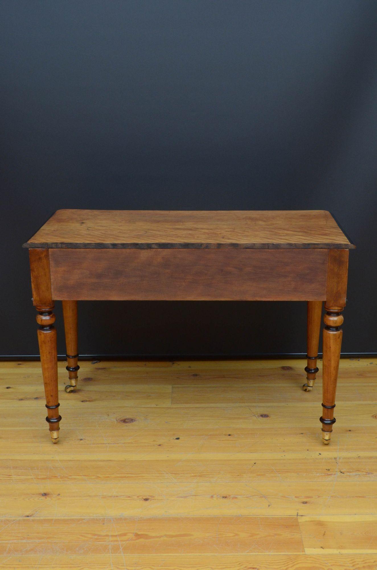 Victorian Satin Birch Writing Table For Sale 9