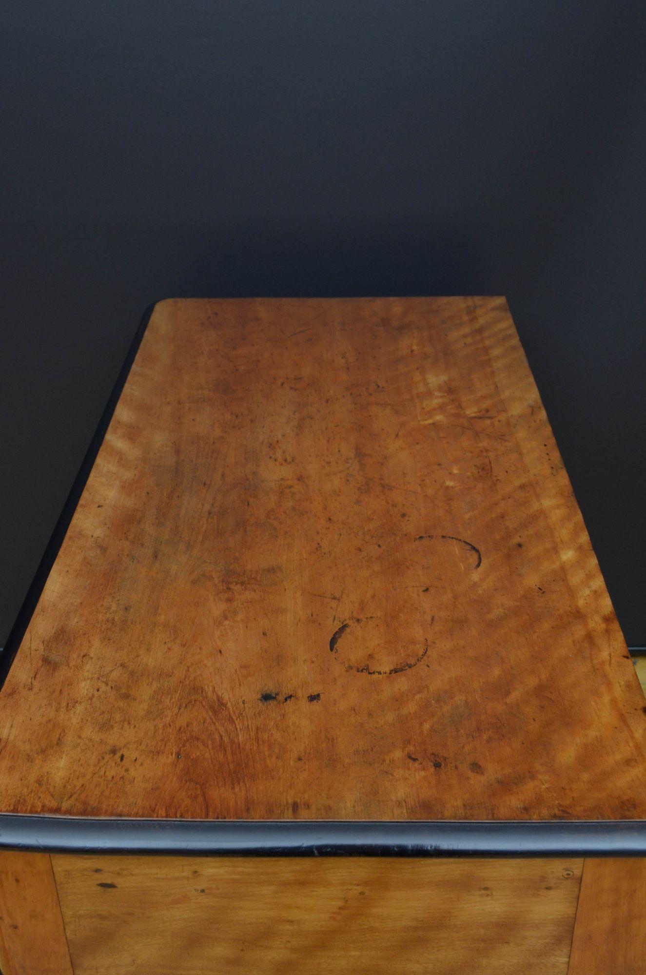 Victorian Satin Birch Writing Table For Sale 1