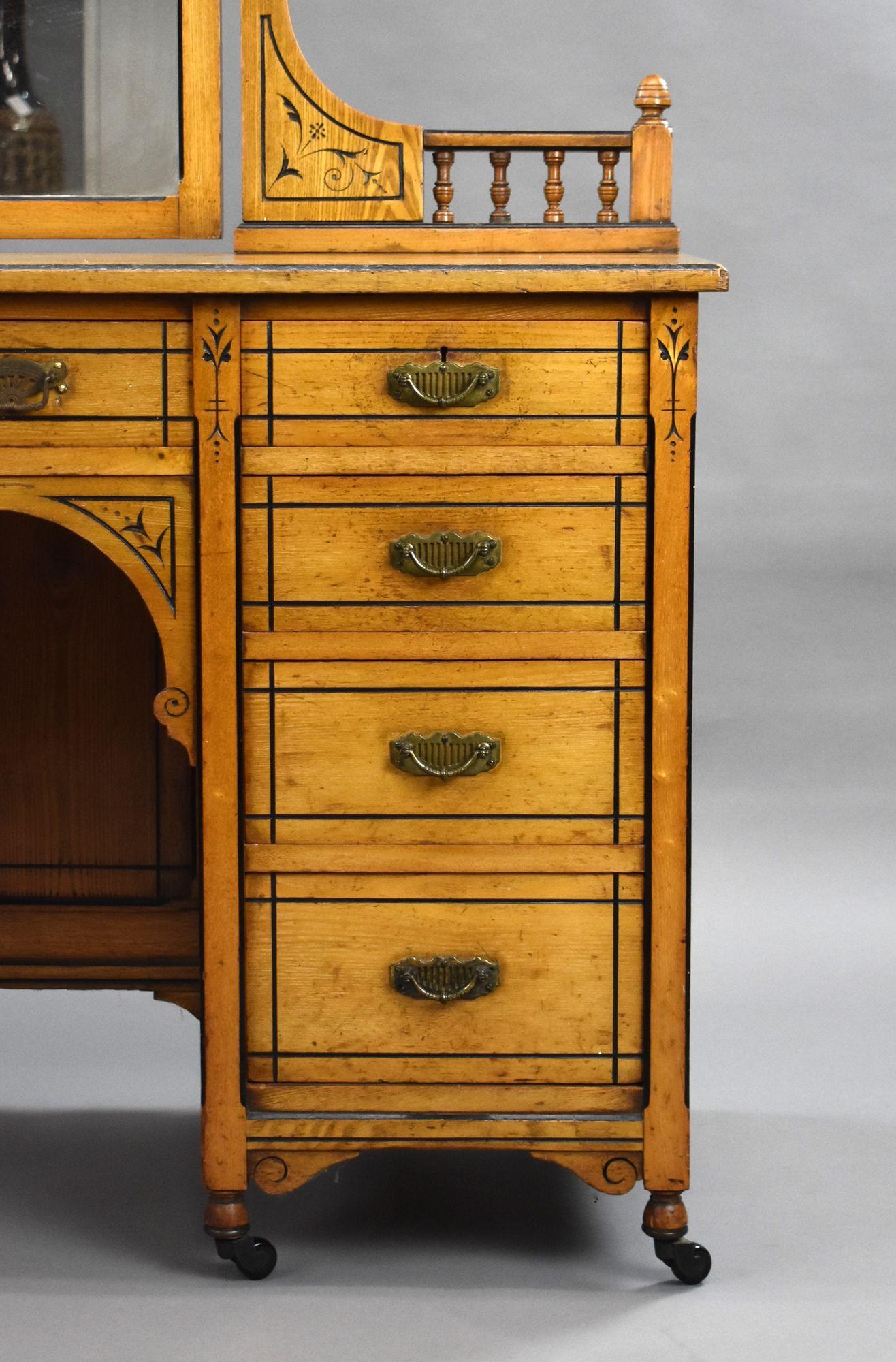 Victorian Satin Walnut Dressing Table For Sale 2