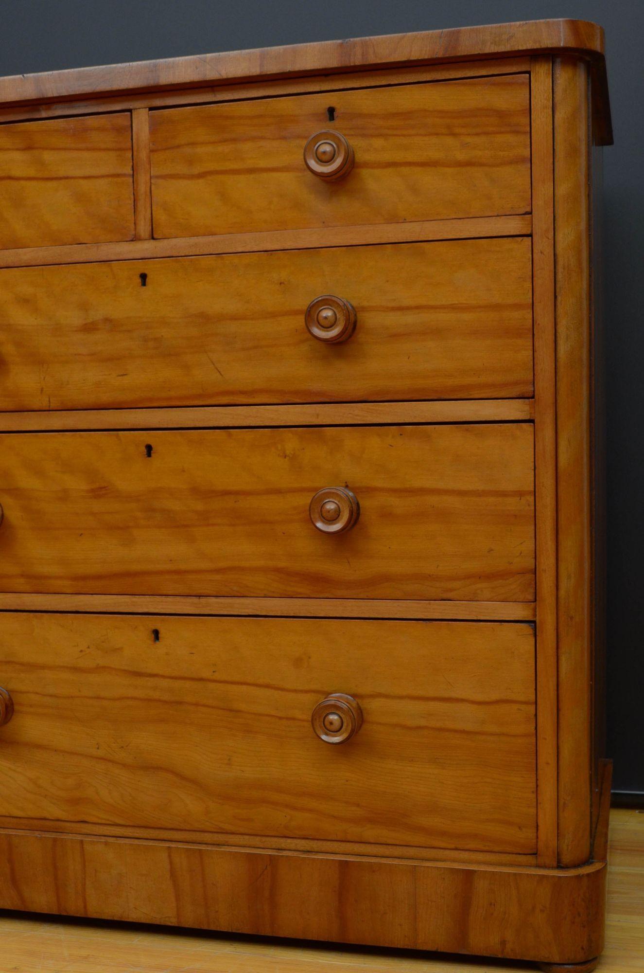 Victorian Satinwood Chest of Drawers For Sale 3