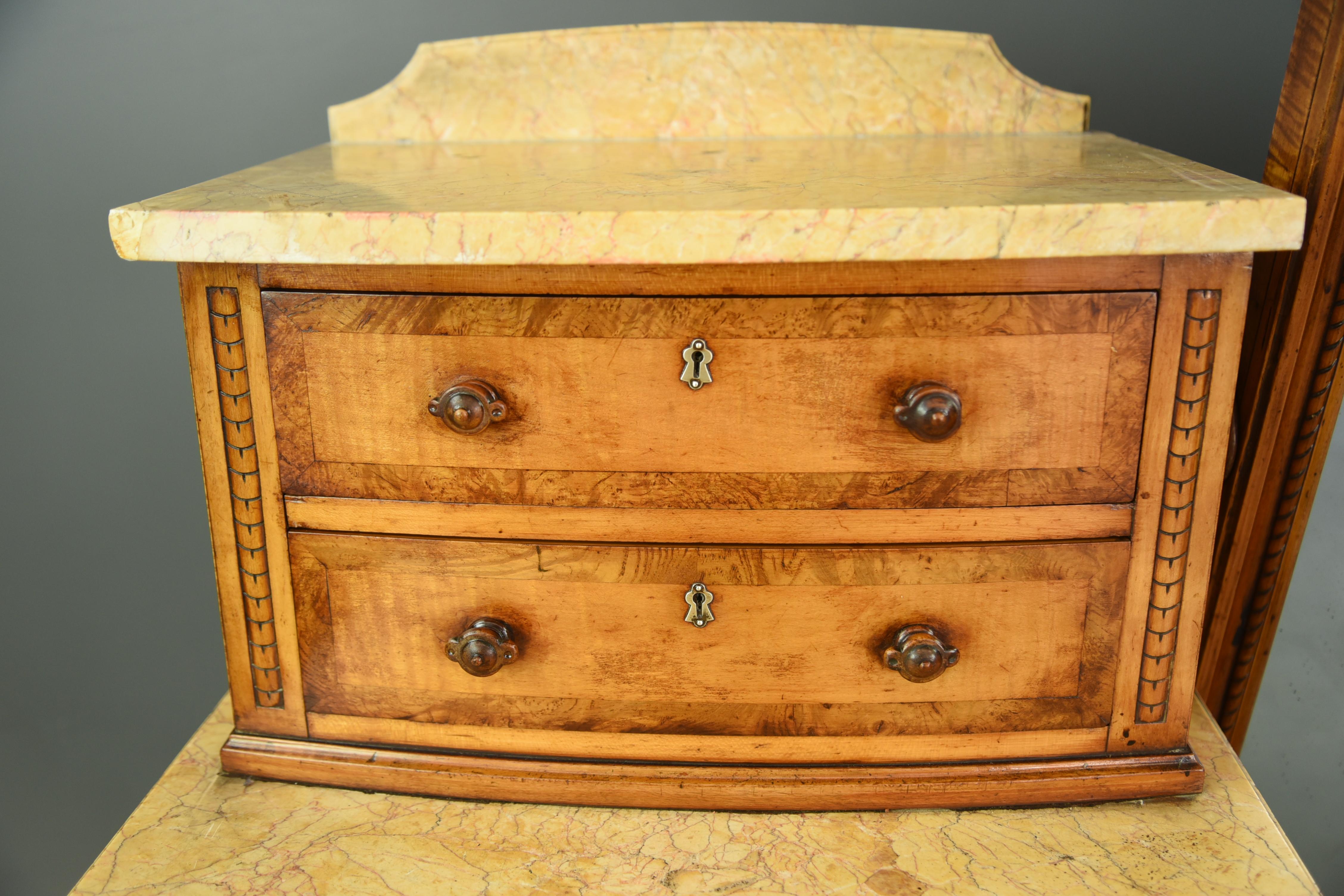 19th Century Victorian Satinwood Cheval Pedestal Dressing Table For Sale