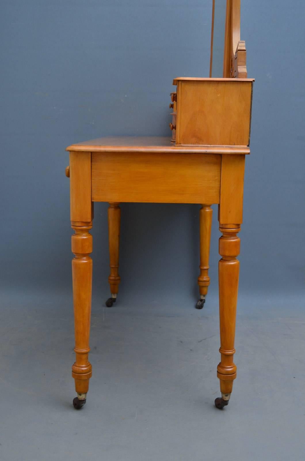 Victorian Satinwood Dressing Table of Narrow Proportions 8