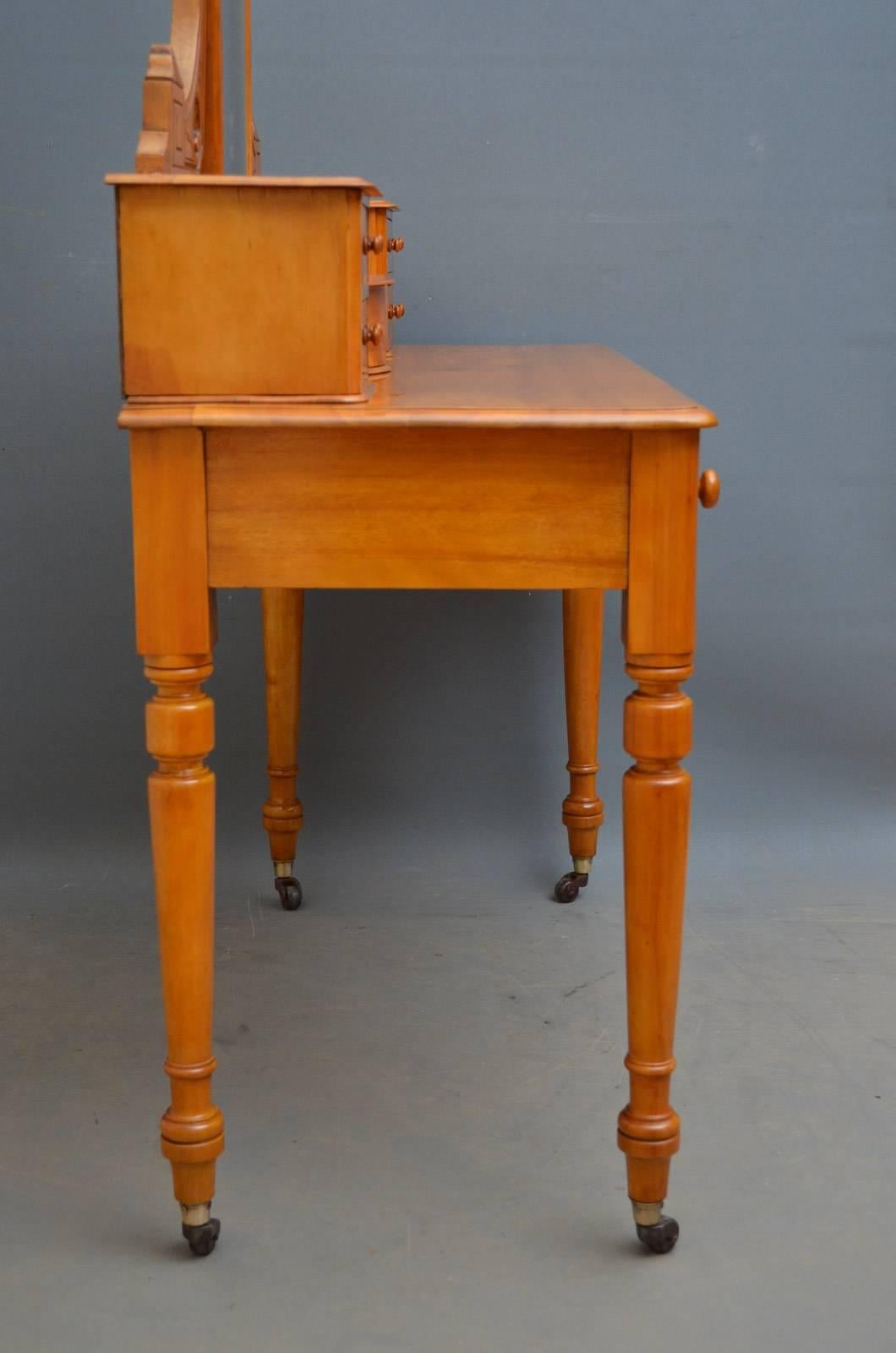 Victorian Satinwood Dressing Table of Narrow Proportions 9
