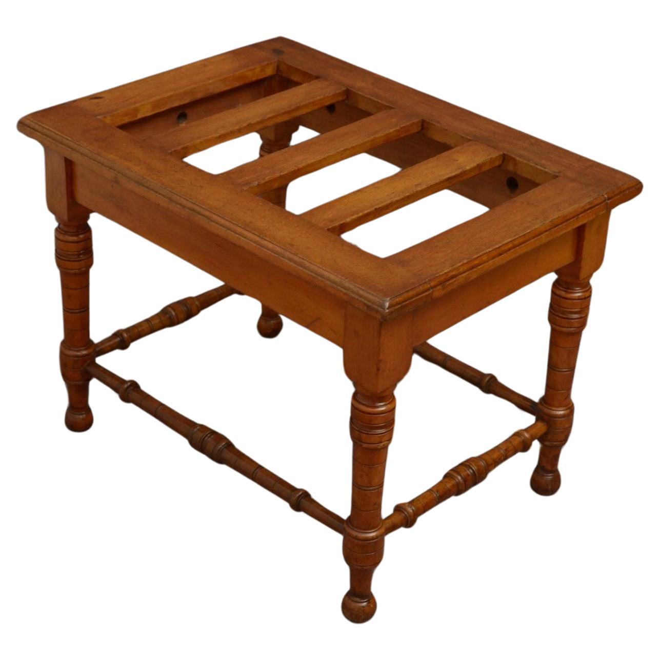 Victorian Satinwood Luggage Rack / Hall Bench For Sale