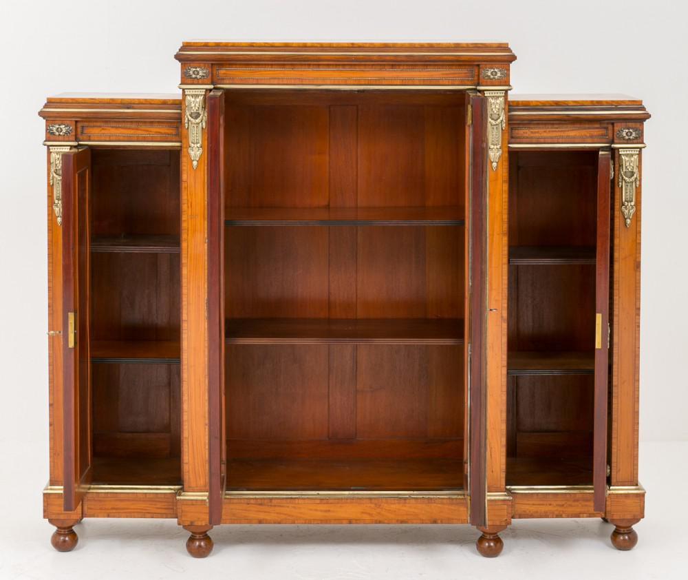 Victorian Satinwood Side Cabinet Bookcase, circa 1860 For Sale 1