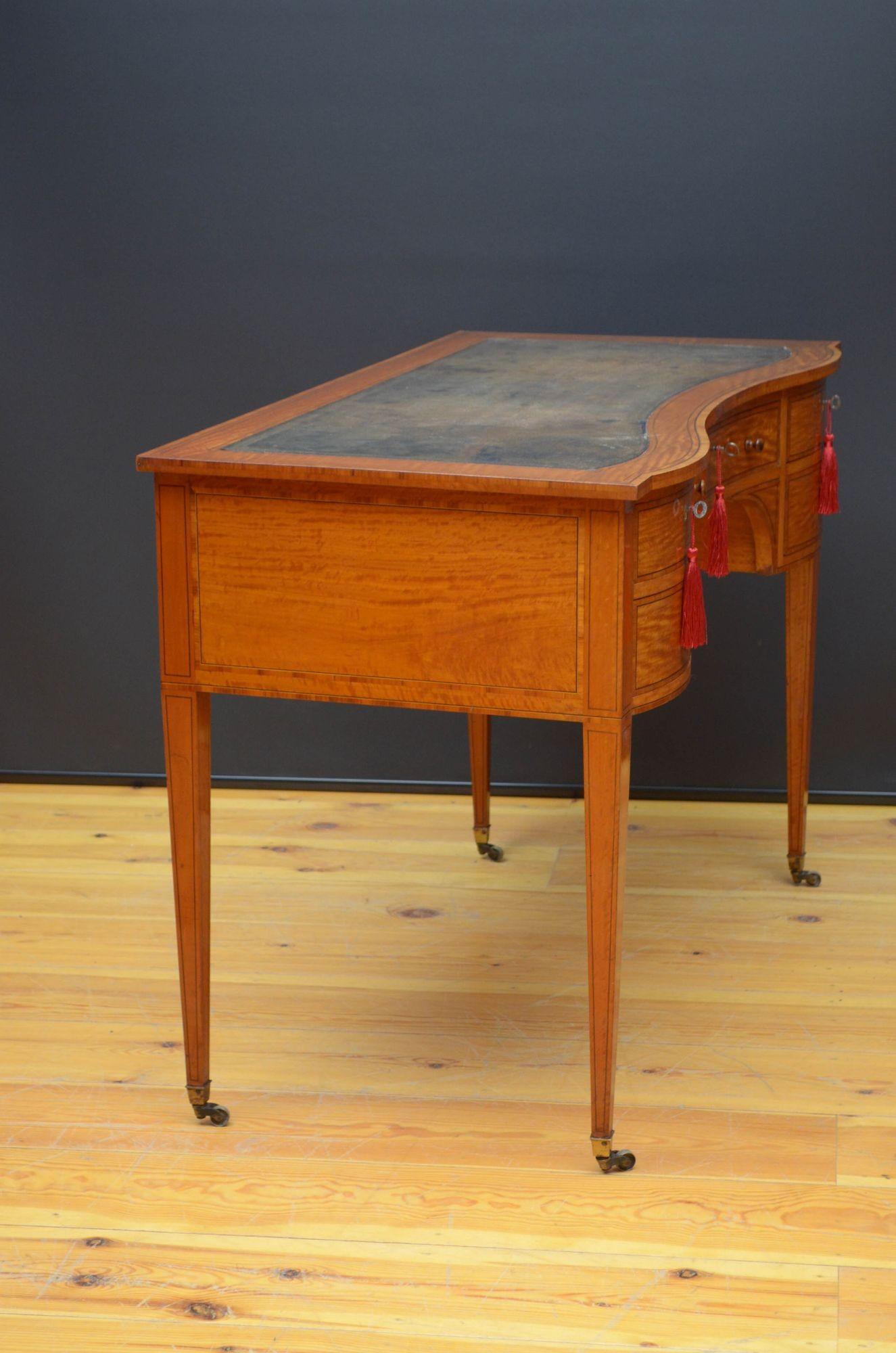 Victorian Satinwood Writing Desk Writing Table 7