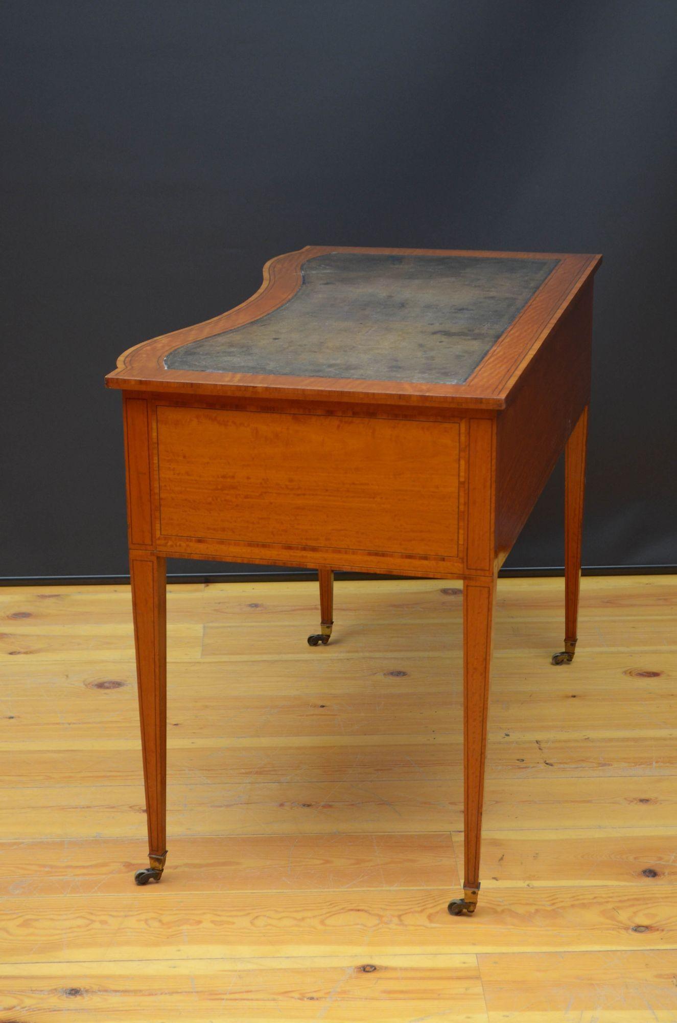Victorian Satinwood Writing Desk Writing Table 8