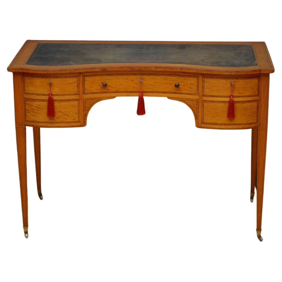 Victorian Satinwood Writing Desk Writing Table