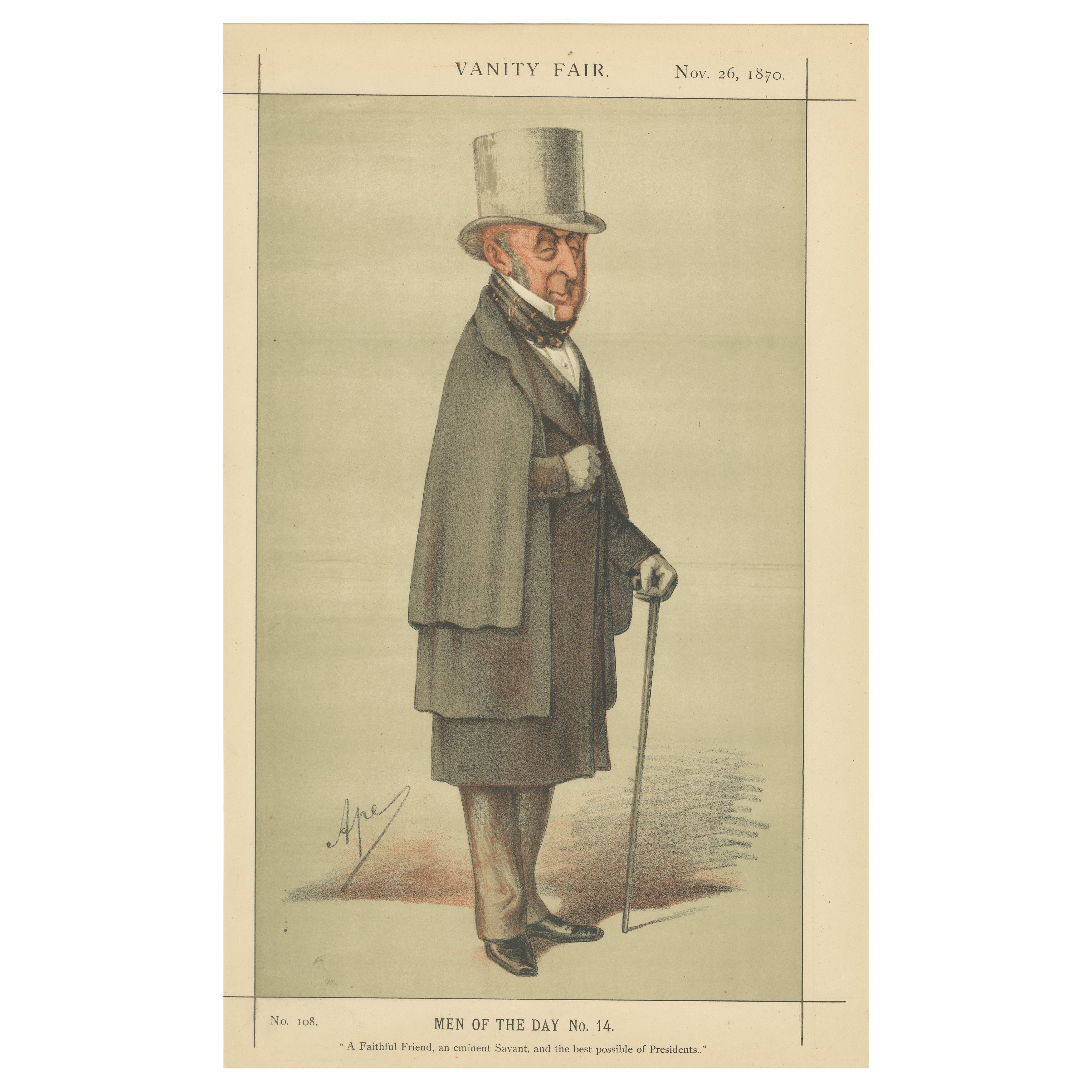 Victorian Savant and Statesman – Vanity Fair Men of the Day No. 14, 1870 im Angebot