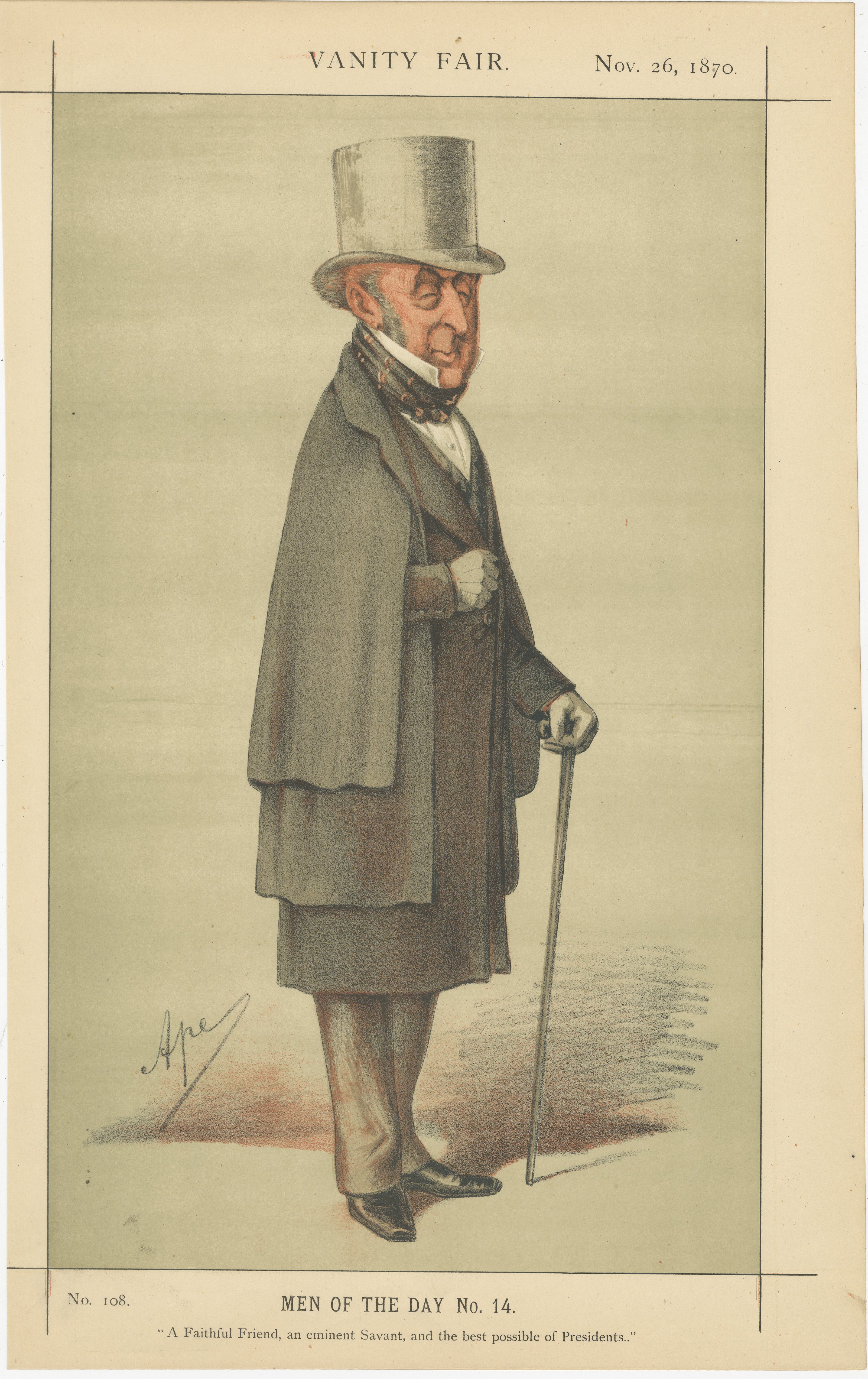 Victorian Savant and Statesman – Vanity Fair Men of the Day No. 14, 1870