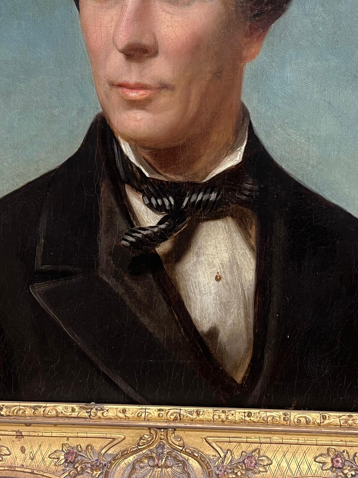 Raffinato dipinto a olio britannico vittoriano Ritratto di un gentiluomo con storia familiare 2