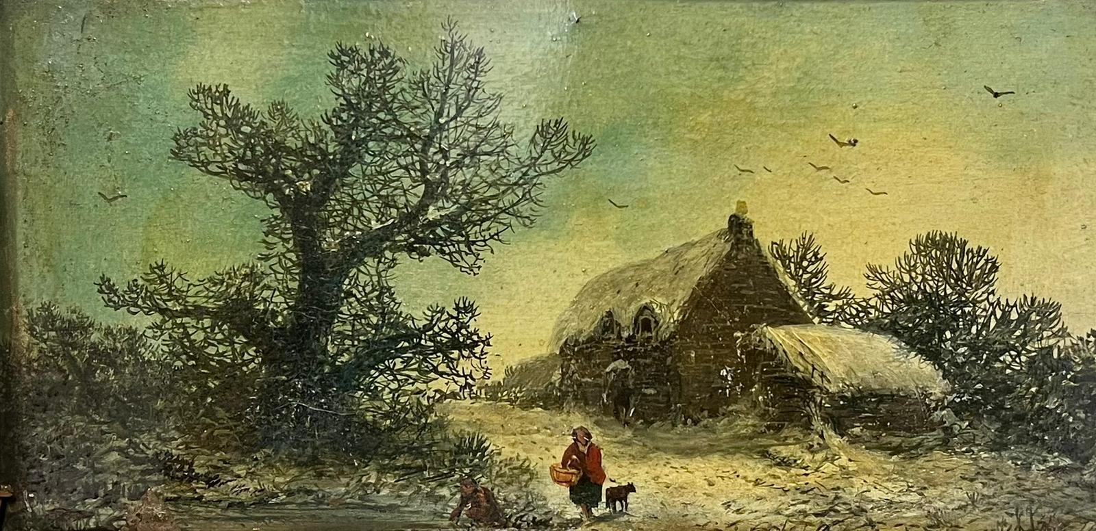 Winter Scene
English School, 19th century
oil on board, framed
framed: 13.5 x 19 inches
board: 6 x 12 inches
provenance: private collection, England
condition: good and sound condition, a few minor scuffs and 'knocks'.
