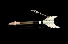 Victorian Scottish Agate and Silver Arrow Brooch, Pin, Banded Agate