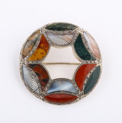 Victorian Scottish Agate Patchwork Brooch