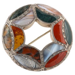 Victorian Scottish Agate Patchwork Brooch