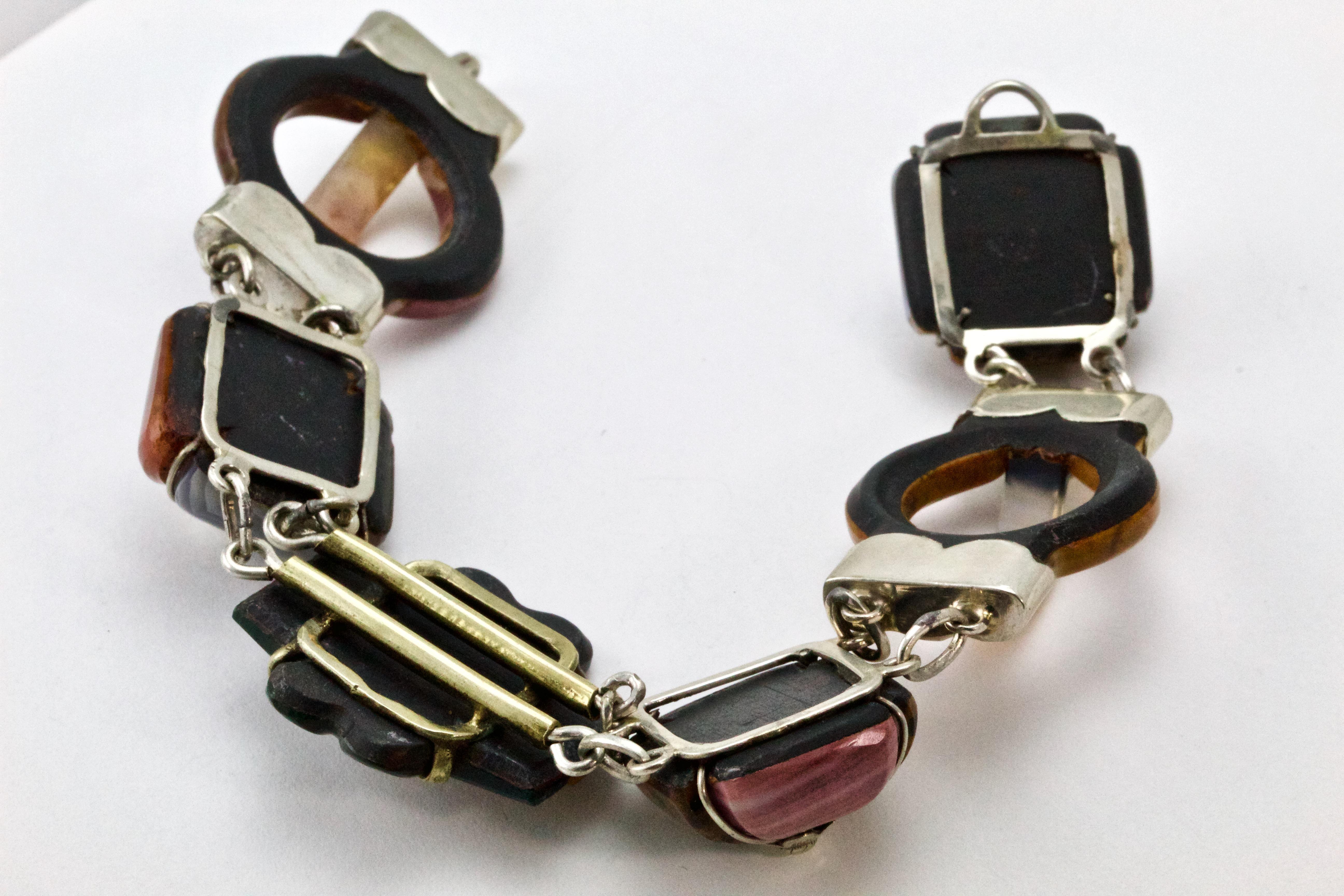 Bracciale vittoriano in argento con agata scozzese, circa 1880 in vendita 2
