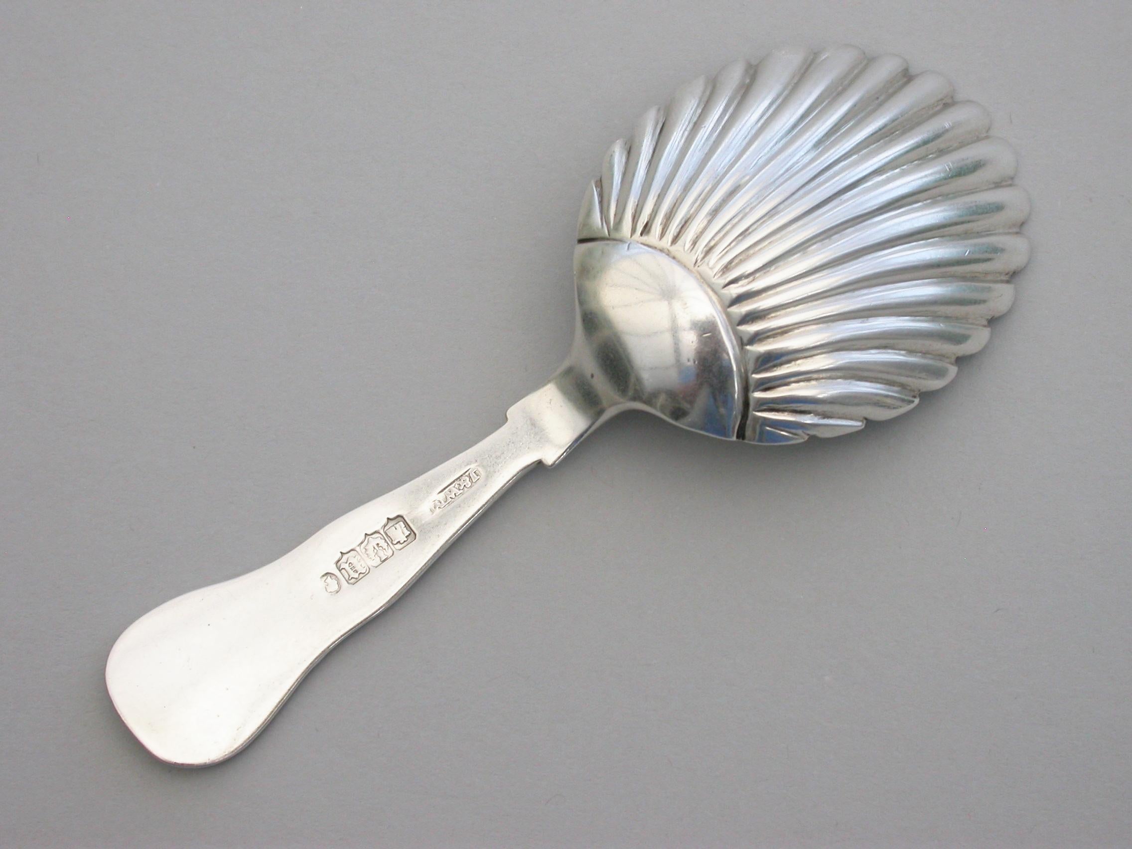 Victorian Scottish Antique Silver Caddy Spoon, by J & W Marshall Edinburgh, 1852 For Sale 3