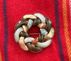 Victorian Scottish Braided Agate Brooch Creates an Optical Illusion