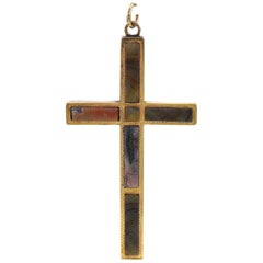 Victorian Scottish Gold and Agate Cross
