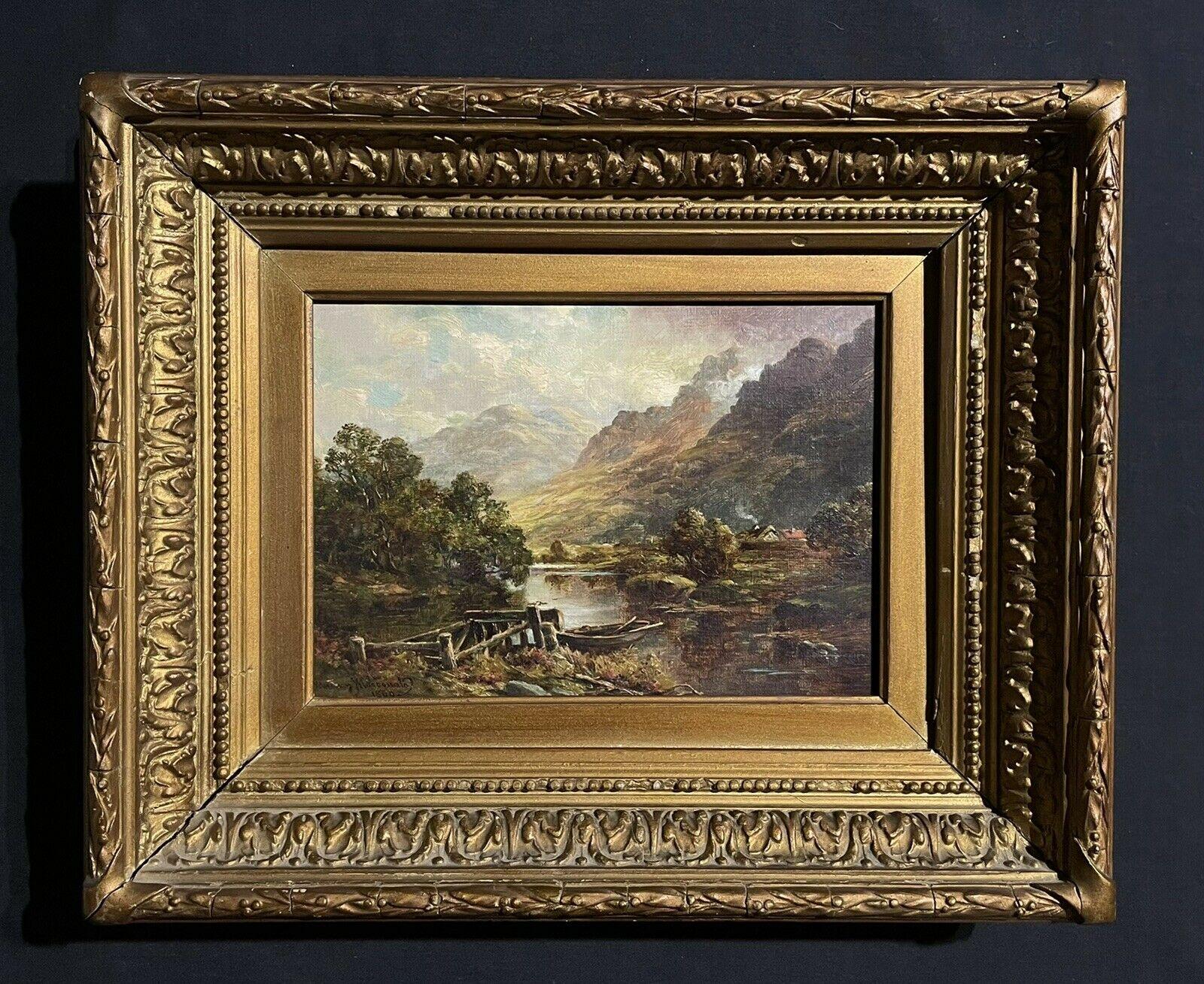 Artist/ School: Scottish School, circa 1870's

Title: The Highland River Landscape

Medium: oil painting on canvas, framed

framed: 13.25 x 16.25 inches
canvas:  7 x 10 inches

Provenance: private collection, UK

Condition: The painting is in