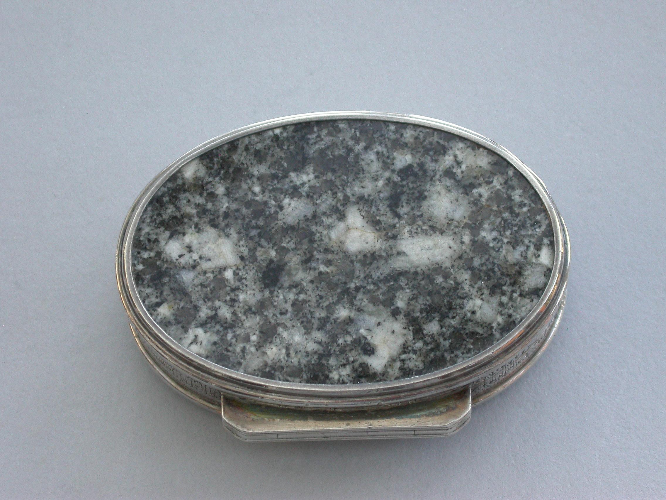 Victorian Scottish Provincial Silver Mounted Granite Vinaigrette, circa 1860 For Sale 1