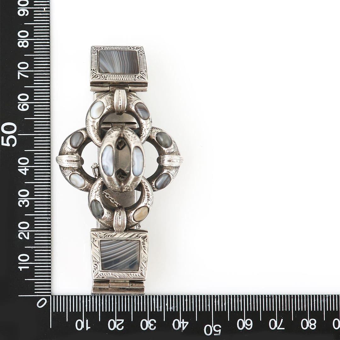Victorian Scottish Silver Agate Bracelet, Circa 1880 5