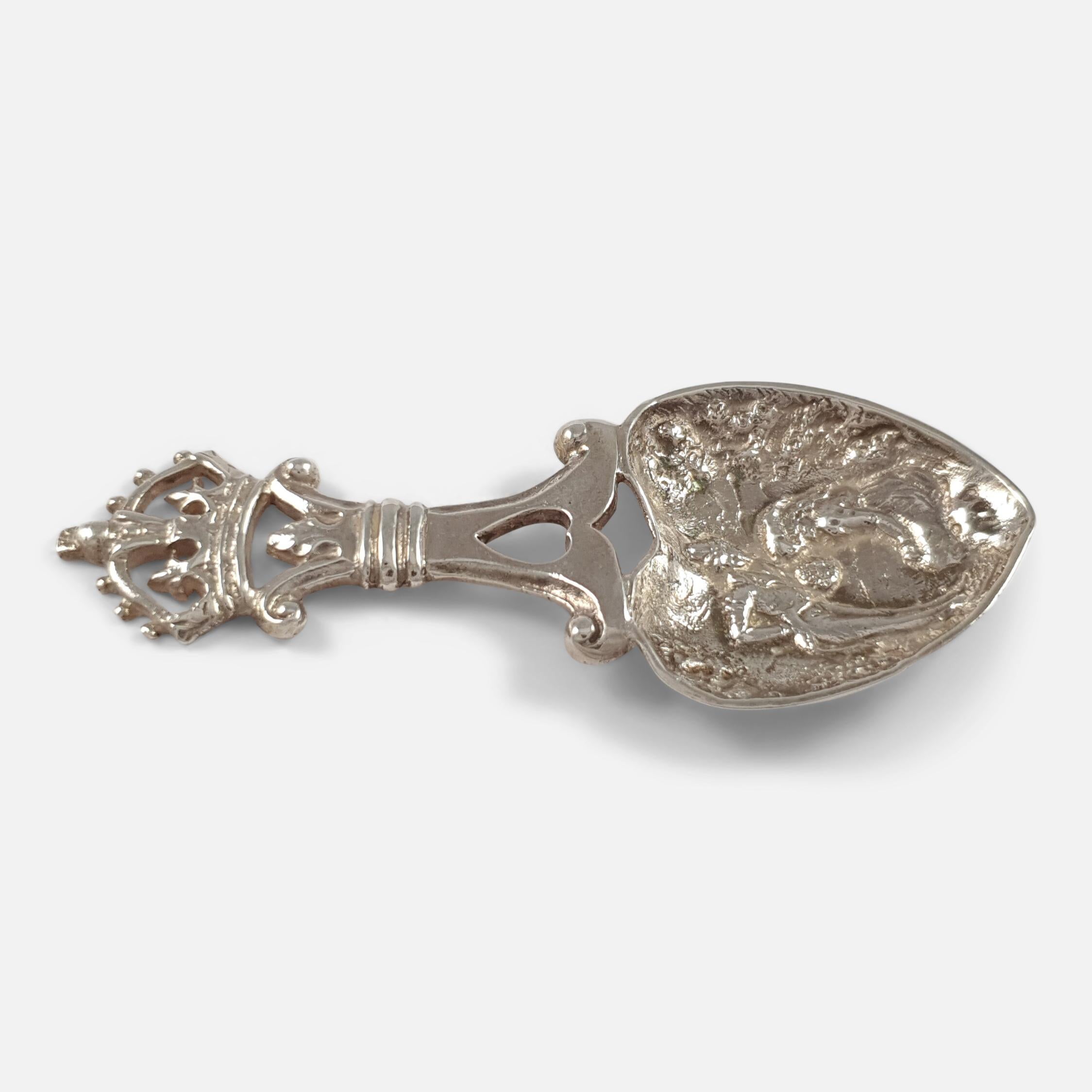 Late Victorian Victorian Scottish Silver Tea Caddy Spoon, 1896