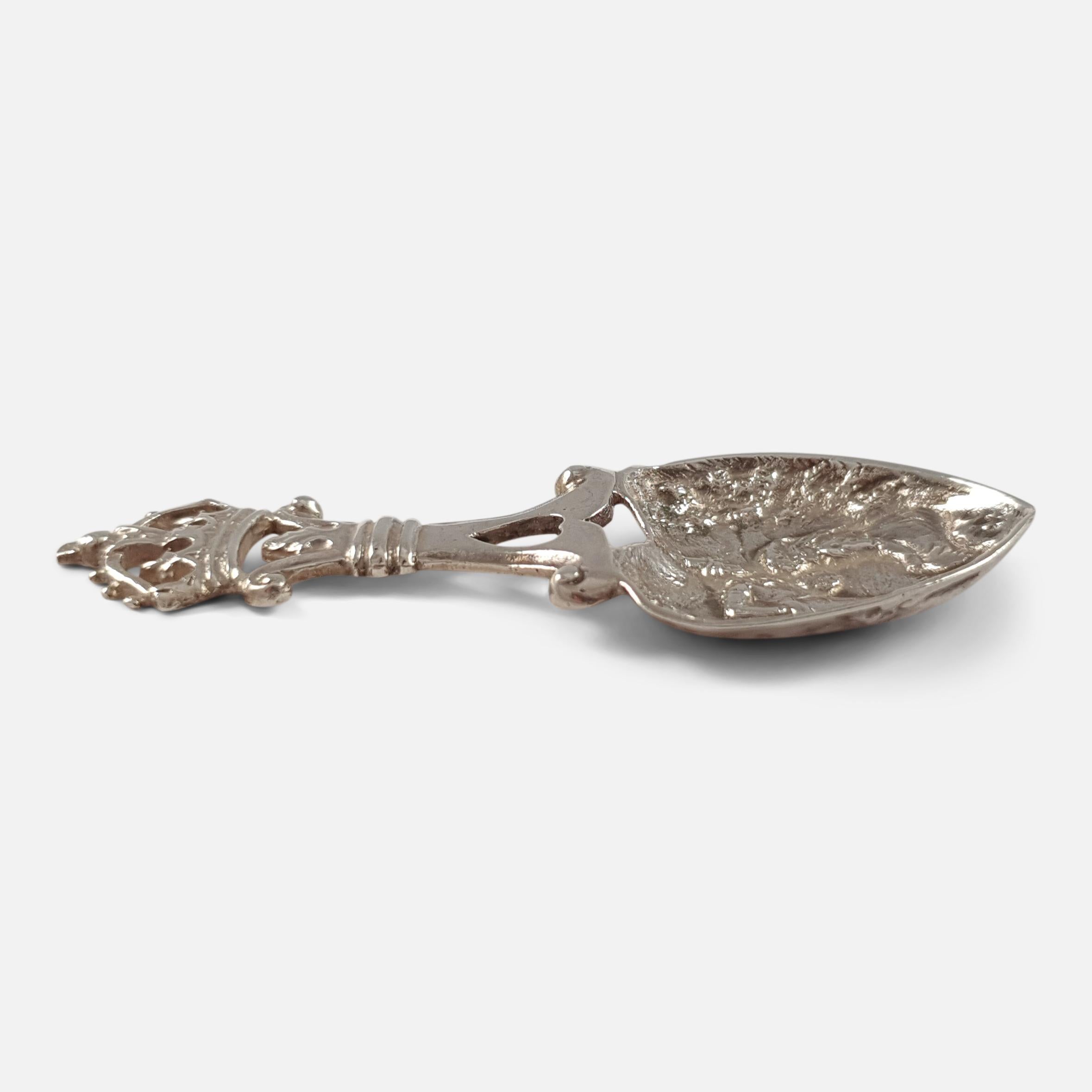 British Victorian Scottish Silver Tea Caddy Spoon, 1896