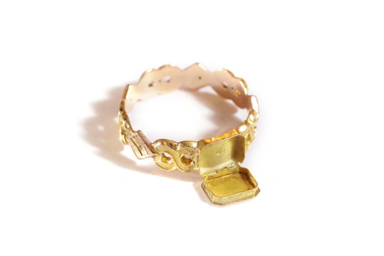 Victorian Secret Poison Gold Ring in 14k and 18k Gold, Secret ...