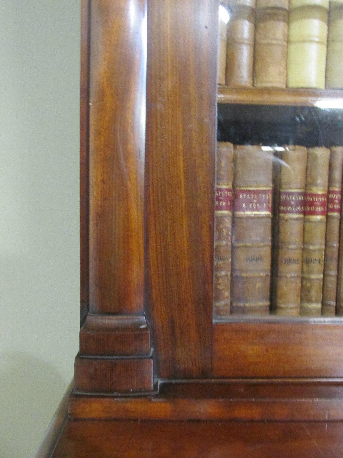 Victorian Secretaire Bookcase Mahogany 1840 Desk For Sale 4