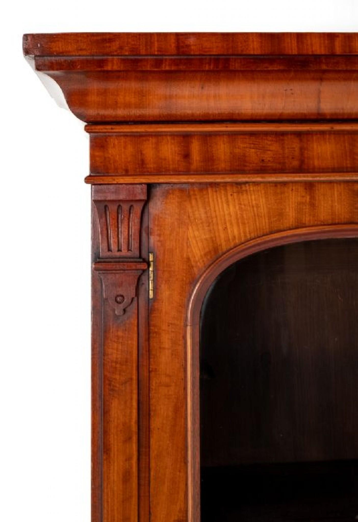 Victorian Secretaire Bookcase Mahogany Cylinder Desk 1860 For Sale 1