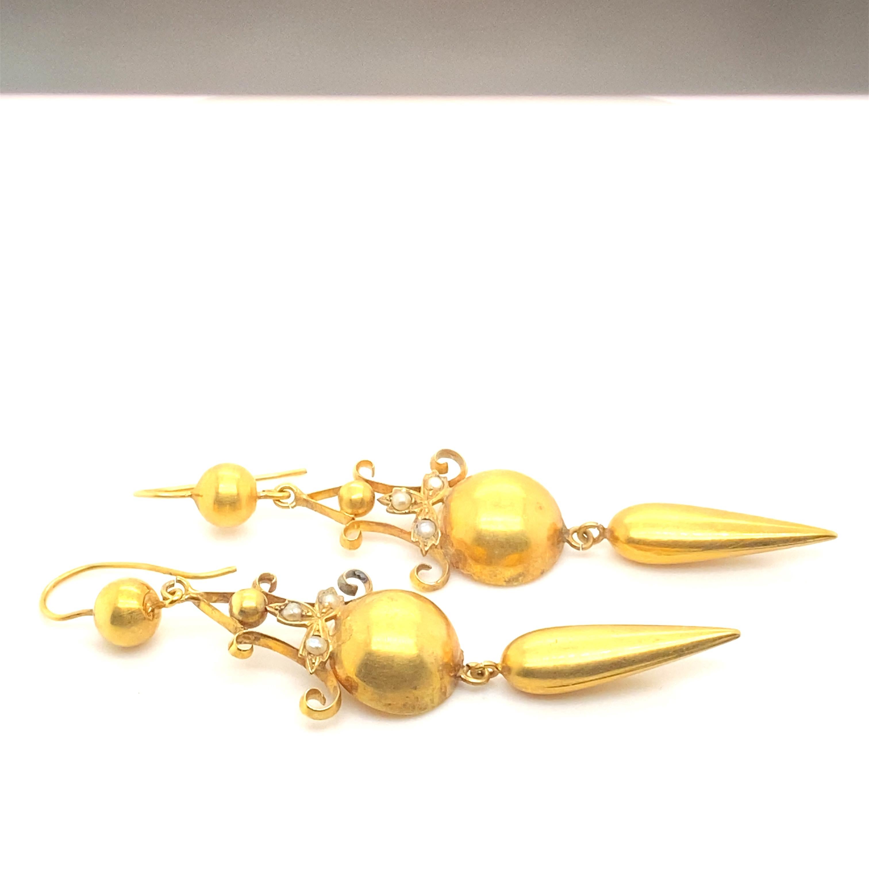 seed pearl drop earrings
