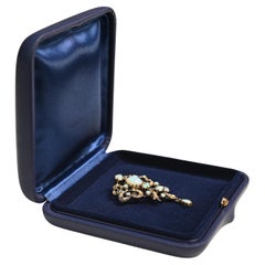 Victorian Seed Pearl and Opal Brooch, 14K Yellow Gold Circa 1850