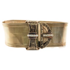 Victorian Seed Pearl Bracelet Antique 16K Gold Mesh Cuff