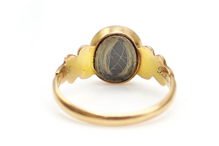 Victorian Seed Pearl Enamel Gold Flower Mourning Ring 1