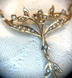 Victorian Seed Pearl Floral Necklace