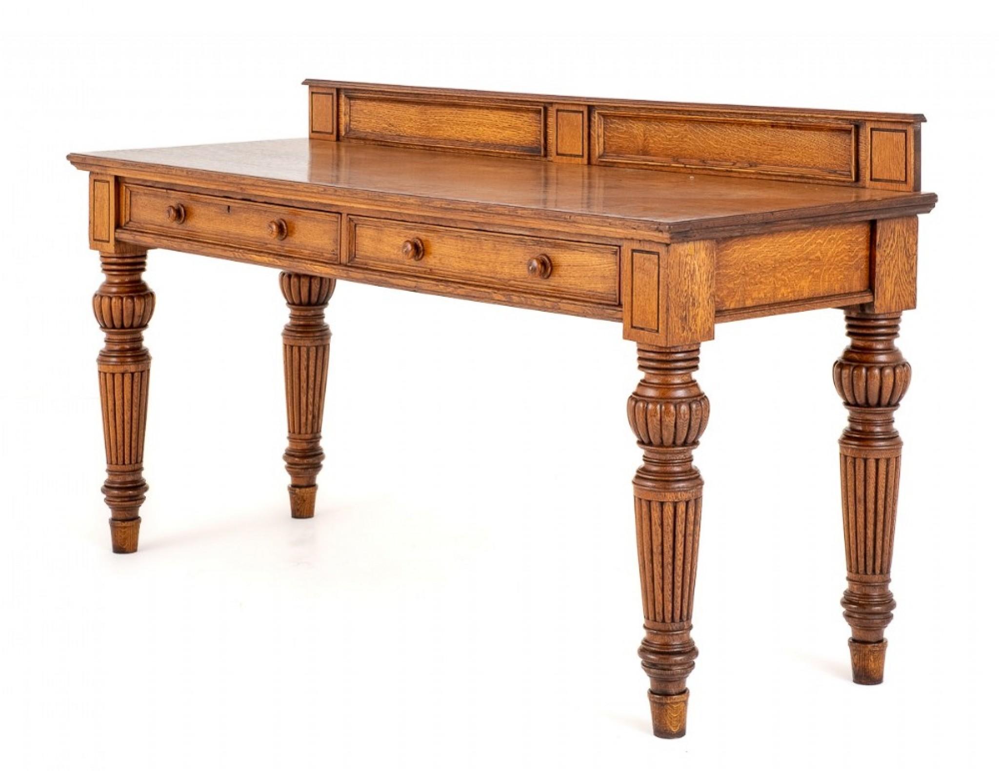 Victorian Serving Table Antique Oak Desk, 1860 For Sale 6