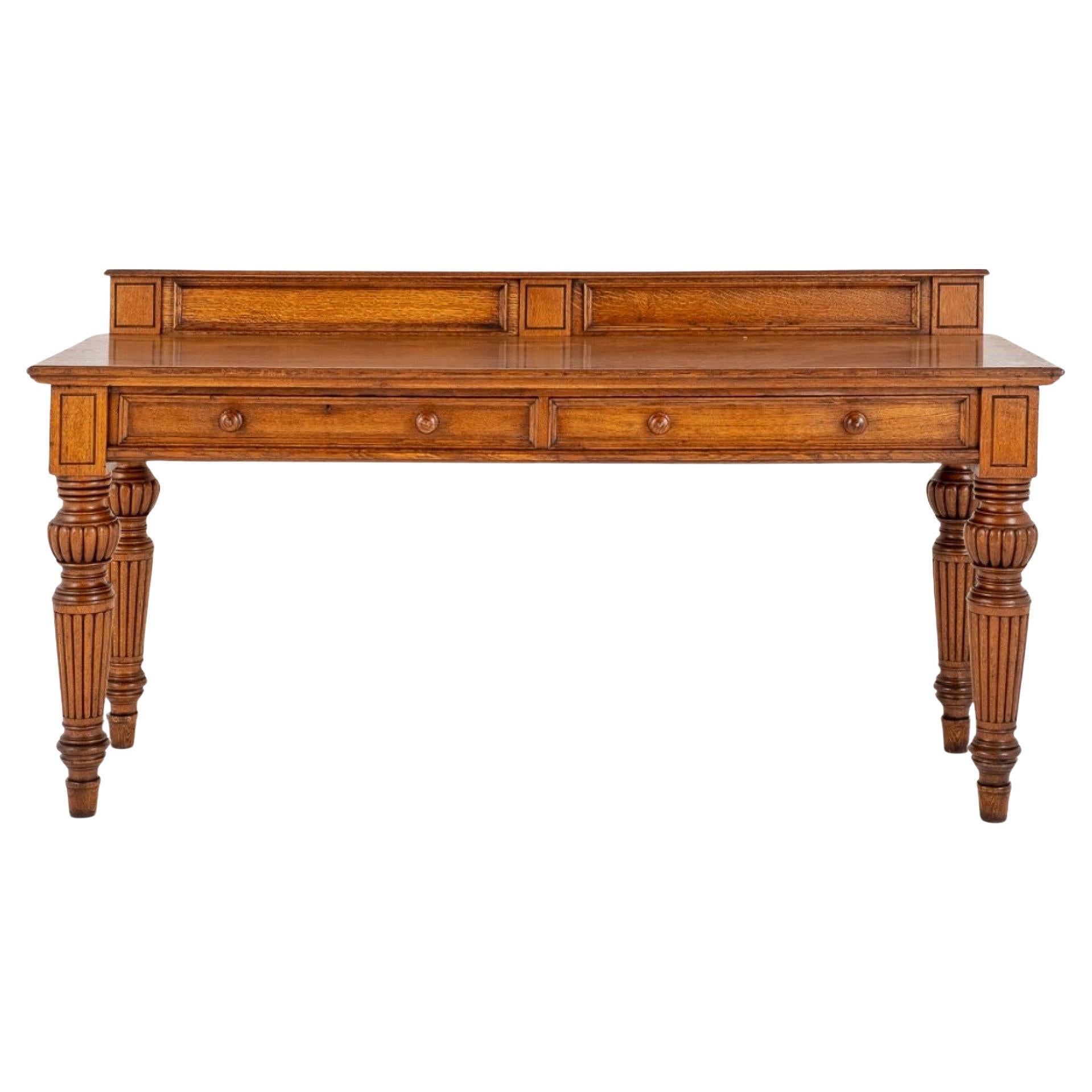 Victorian Serving Table Antique Oak Desk, 1860 For Sale