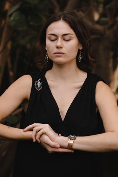 Set vittoriano Bracciale Ciondolo Orecchini Cameo Oro 18K Scatola originale, 1900