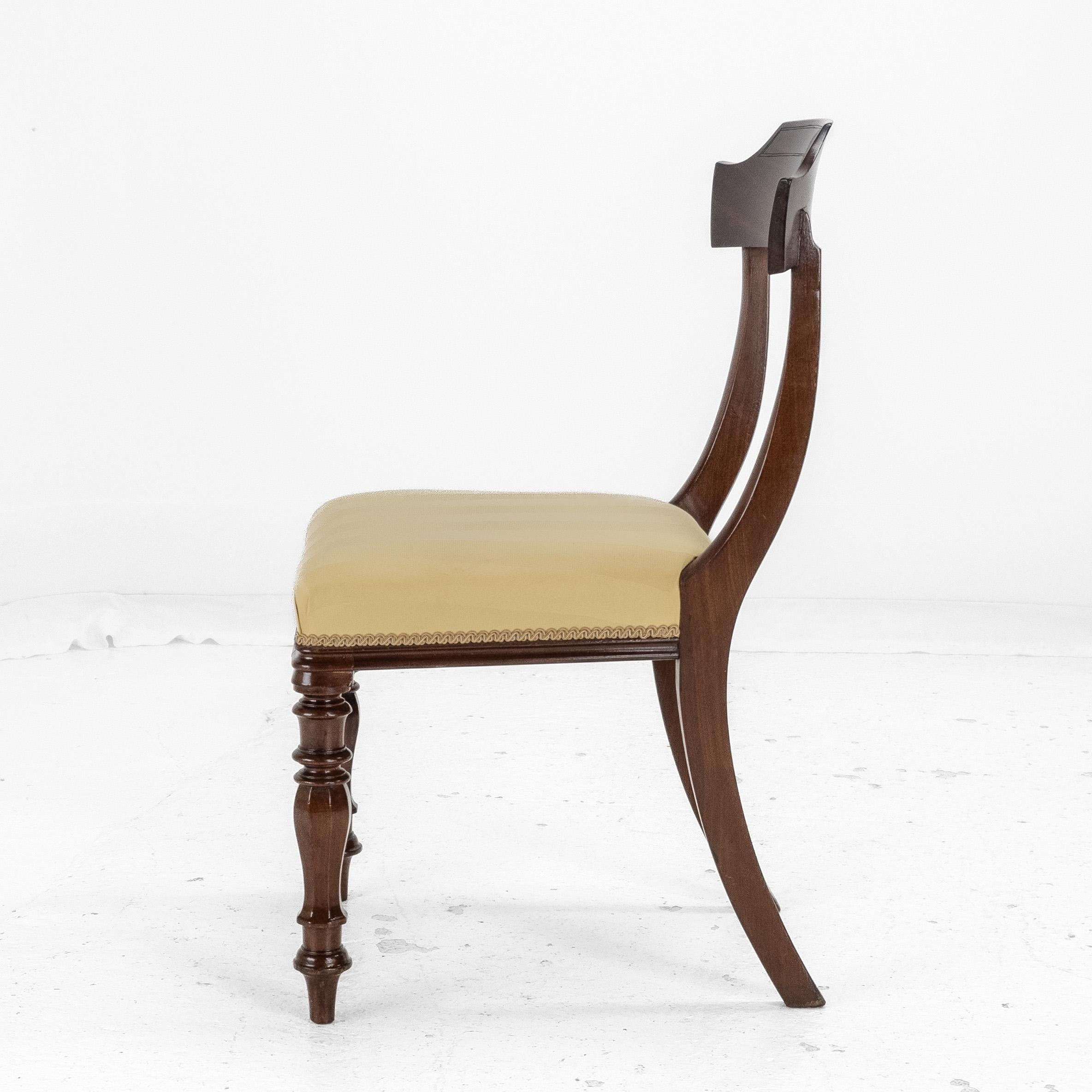 Victorian Set of 6 Mahogany Bar Back Upholstered Dining Chairs c.1870 c.19th For Sale 6