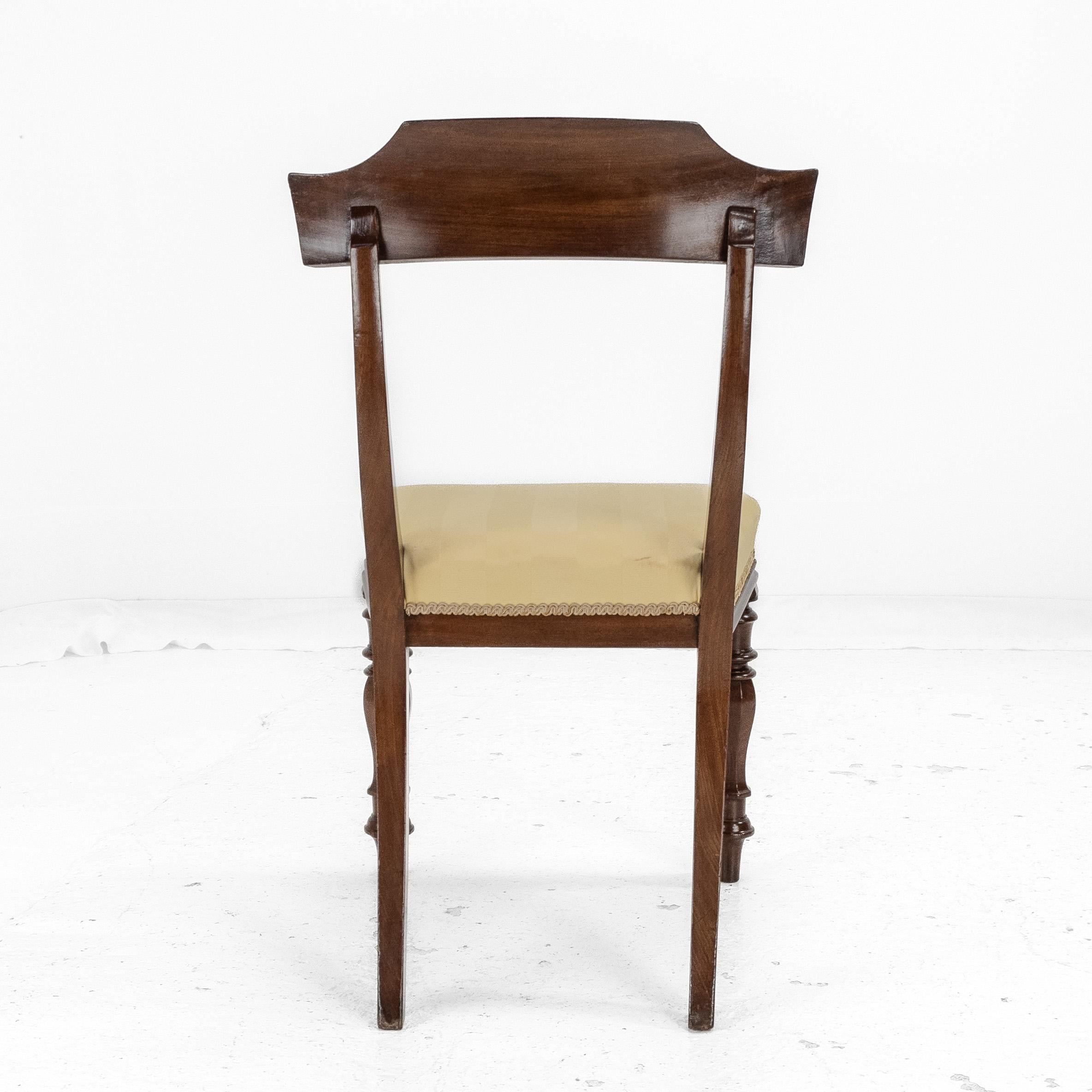 Victorian Set of 6 Mahogany Bar Back Upholstered Dining Chairs c.1870 c.19th For Sale 7