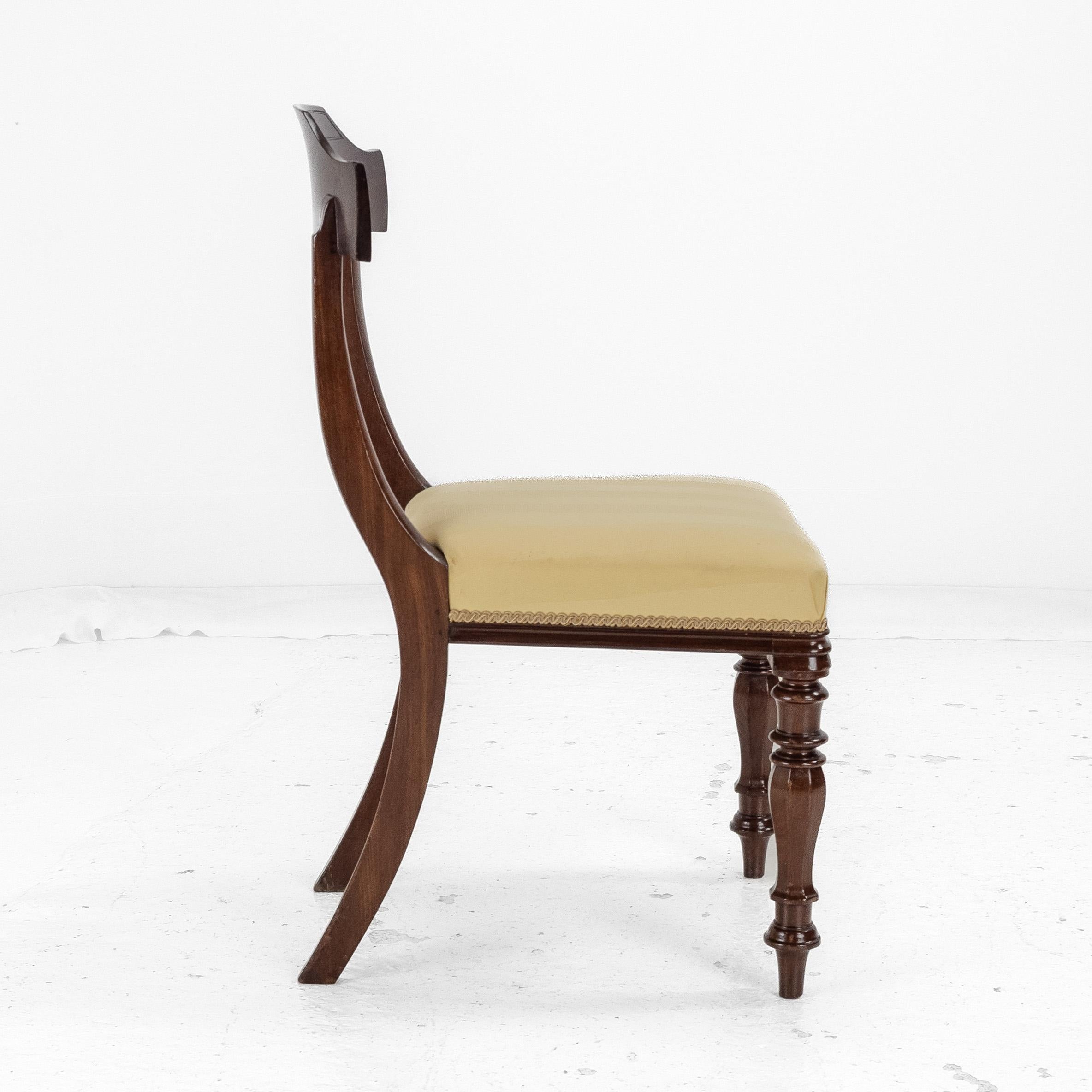 Victorian Set of 6 Mahogany Bar Back Upholstered Dining Chairs c.1870 c.19th For Sale 8