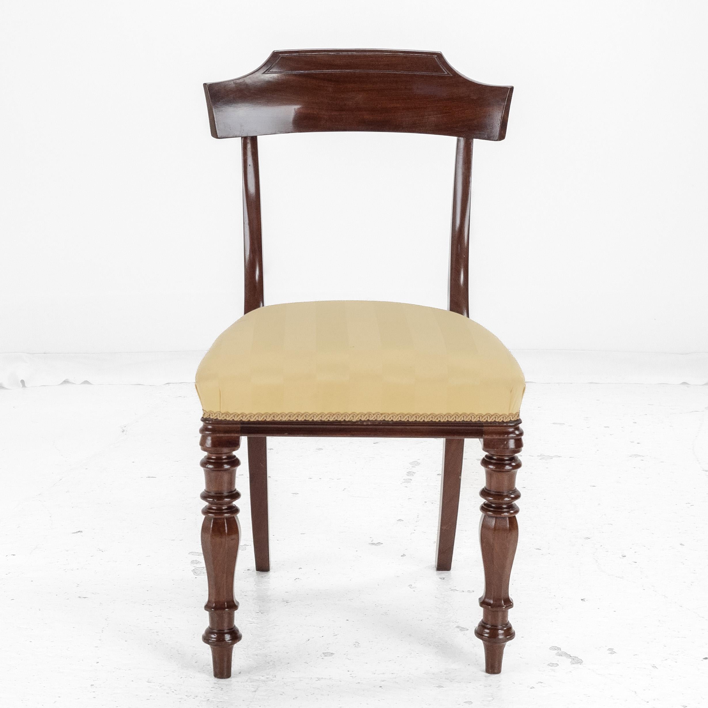 Victorian Set of 6 Mahogany Bar Back Upholstered Dining Chairs c.1870 c.19th For Sale 12
