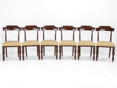Victorian Set of 6 Mahogany Bar Back Upholstered Dining Chairs c.1870 c.19th
