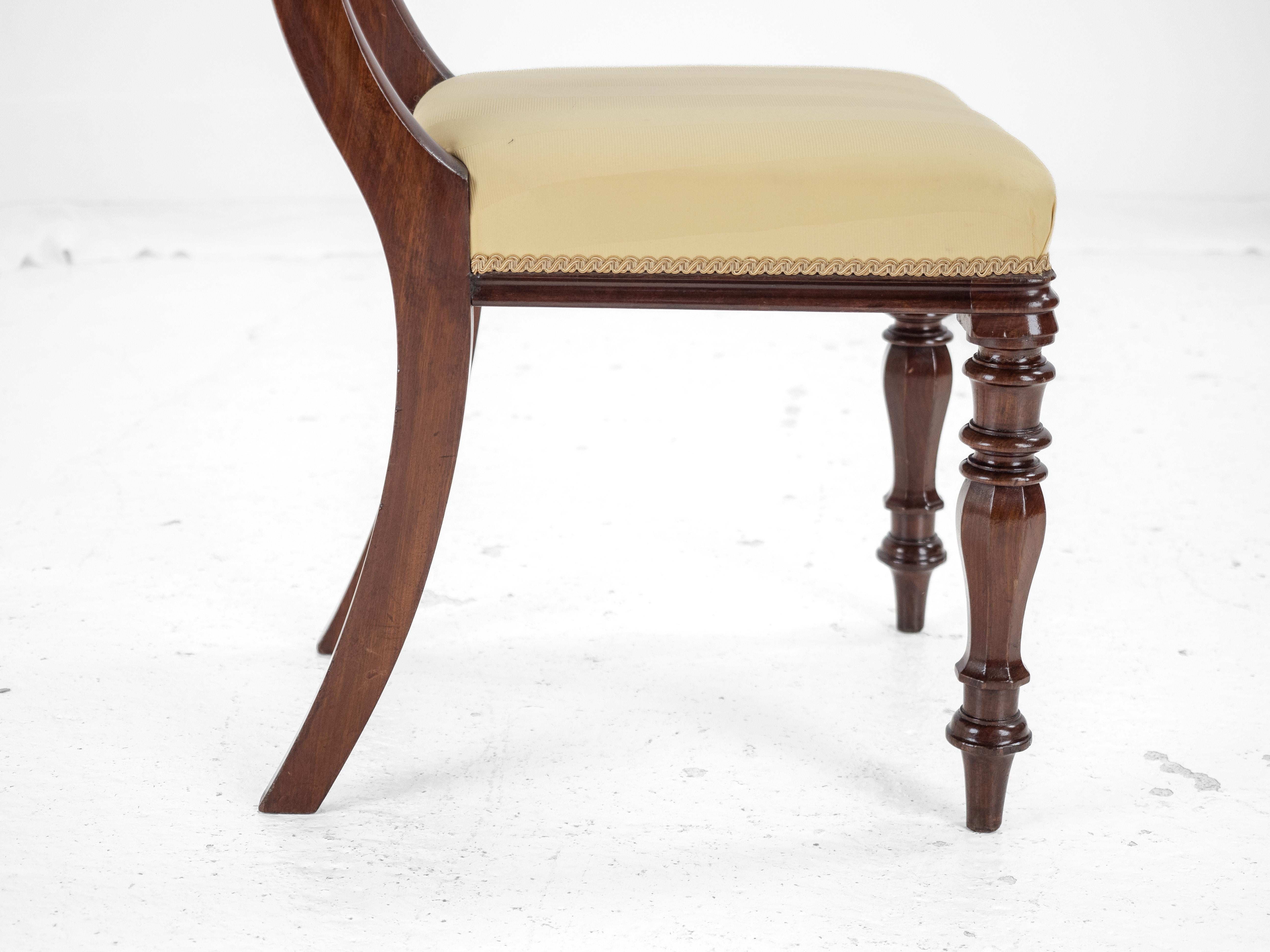 Victorian Set of 6 Mahogany Bar Back Upholstered Dining Chairs c.1870 c.19th For Sale 15