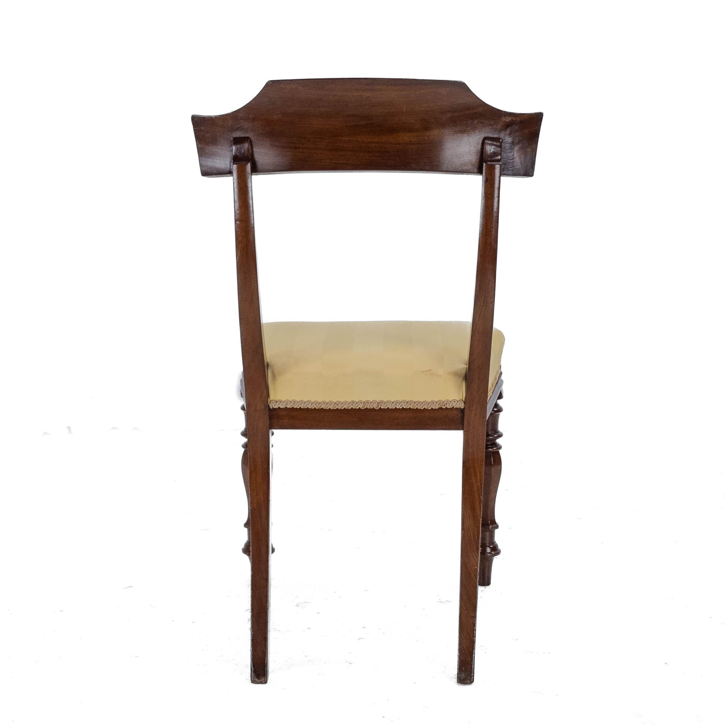 Set vittoriano di 6 sedie da pranzo imbottite con schienale a bar in mogano Circa 1870 in vendita 4