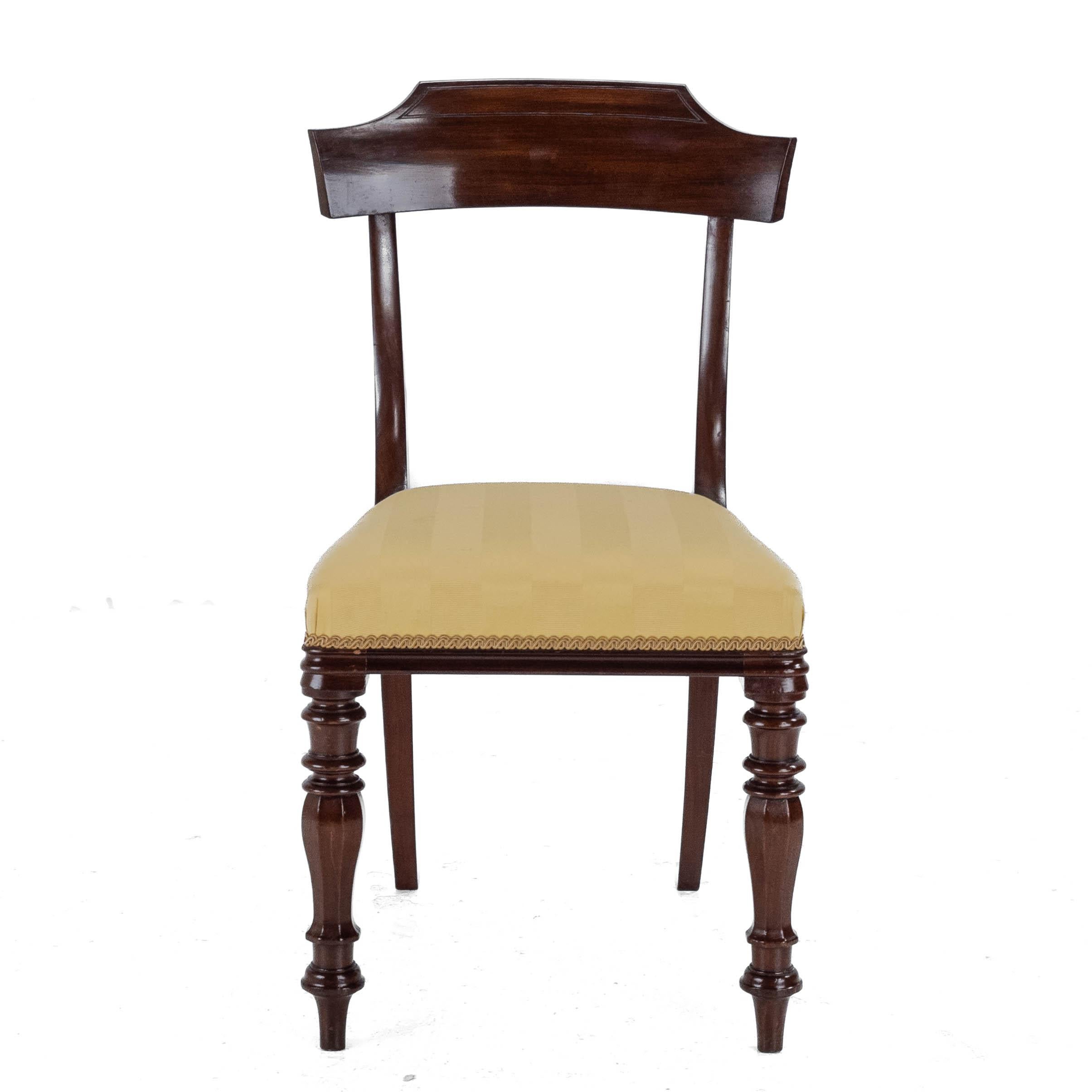 Set vittoriano di 6 sedie da pranzo imbottite con schienale a bar in mogano Circa 1870 in vendita 7